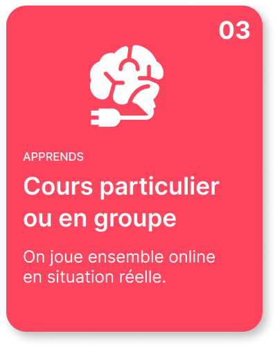 cours anglais particulier ou en groupe On joue online en situation réelle