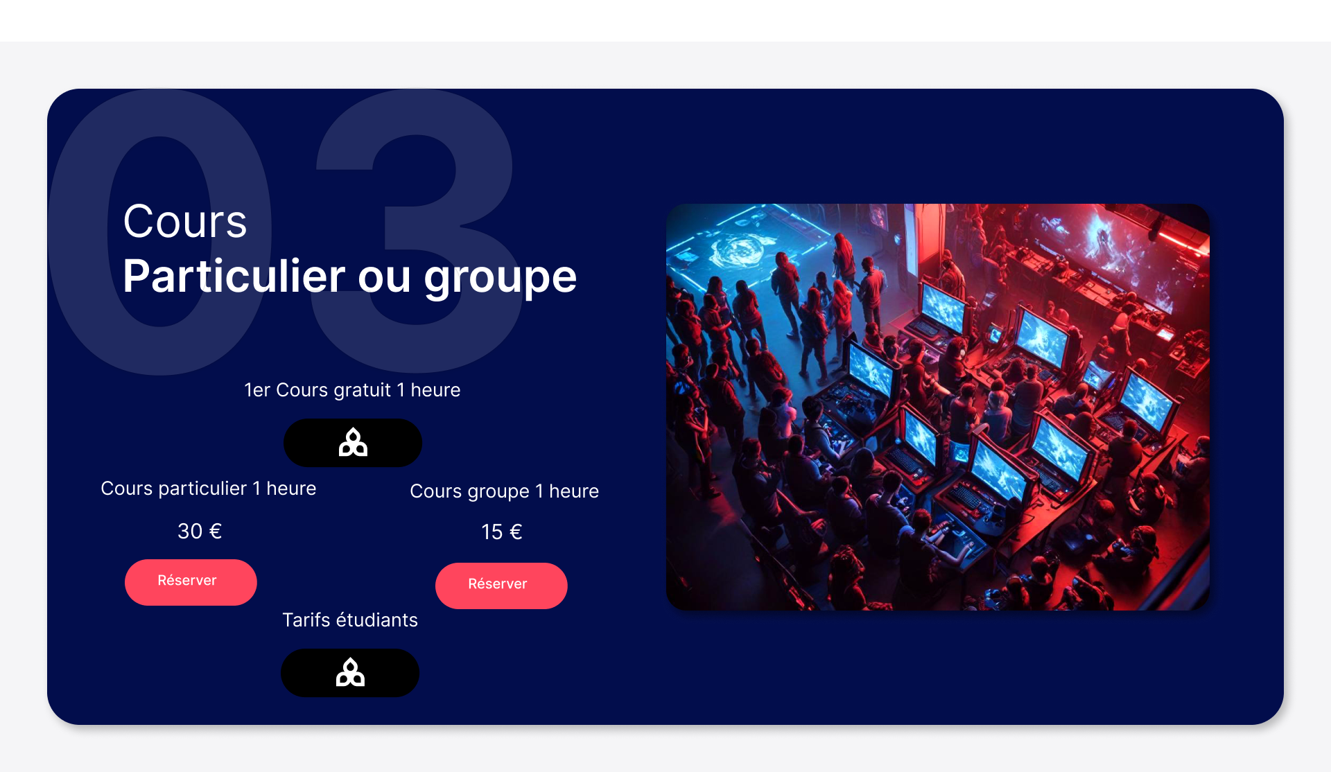 Réserver cours anglais 1er cours gratuit cours particulier 1 heure 30 € cours groupe 1 heure 15 €